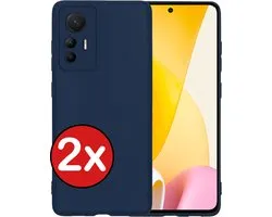 Coque Xiaomi 12 Lite Siliconen Case Cover - Coque Xiaomi 12 Lite Housse Siliconen - Blauw Foncé - 2 PACK
