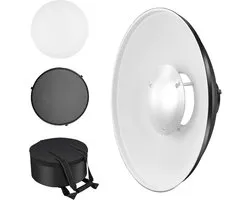 Professionele 12 Inch Beauty Dish Reflector met Honingraat, Diffuser en Opbergtas voor Fotostudio Flitsers