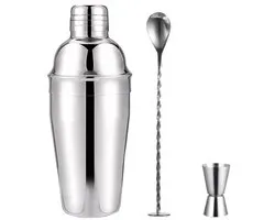 Cocktail Shaker Set - 3 delig - Cocktail shaker 550ML - Cocktail shaker - Cocktailset - Cocktailshaker - Maatbeker - RVS