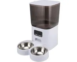 Automatic Cat Feeders, 5L Timed Feeder for Cats and Dogs, Automatic Cat Food Dispenser for Small Pets Indoors, Feeder, Keeps Dry Fresh, (Double