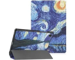 Hoes geschikt voor Samsung Galaxy Tab A8 – Samsung tab A8 (2021 / 2022) Trifold tablet hoes - Sterren print
