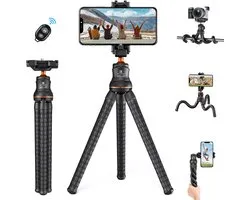 K&F Octopus Tripod Smartphone - Mini Camera Statief Incl 360° Draaibare Telefoonhouder & Afstandsbediening - Gorillapod