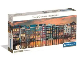 Clementoni - Puzzel - 1000 Stukjes - Panorama Bright Amsterdam - Puzzel Voor Volwassenen - High Quality Collection