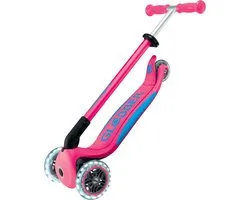 3-Wiel Step - Globber Primo Foldable Plus Lights Fuchsia - roze - lichtgevende wielen - vouwbaar - in hoogte verstelbaar - vanaf 3 tot 9 jaar