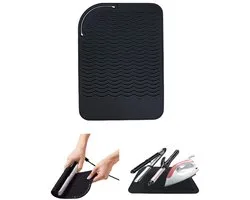 Heat Protective Mat - Hittebestendige Mat - Stijltang mat- Krultang mat - Haaraccessoires - Heat Protector - Hittemat - Siliconen Sleeve - Fohn Haardrogers Houder - zwart
