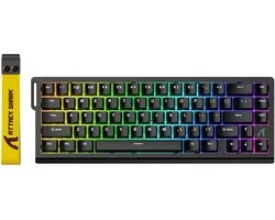 Attack Shark X68 HE Gaming Toetsenbord, Hall Effect, Compact 66 Toetsen - Zwart