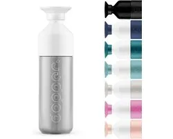 Dopper Insulated 580ml Silver Thermos Bottle - Double Walled, Leak-proof, Vacuum Insulated Bottle - 9 Hours Hot, 24 Hours Cold - Stainless Steel Drinking Bottle - Thermos Cup - Coffee Cup
