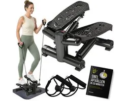Zoluko Stepper avec Résistance - Incluant Bandes de Résistance et E-Book - Stepper Fitness - Fitness Step - Mini Stepper - Step Fitness - Aerobic Step - Step - Stepper Fitnessapparaat - Hometrainer - Zwart