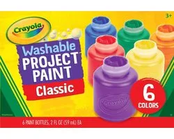 Crayola - Hobbypakket - Afwasbare Verf Voor Kinderen - 6 Stuks -Primaire Kleuren