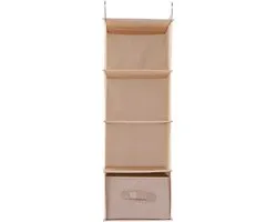 Hanging Shelf with Drawer Collapsible Closet Organizer for Clothes and Accessories
