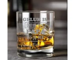 Whiskeyglas - Geluk is dat ik een papa zoals jij heb - Vaderdag - Cadeau