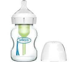 Dr. Brown's Options+ Anti-Colic Babyfles - Brede halsfles - Glas - 150ml