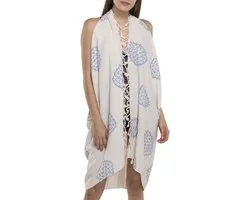 Paréo Tunique Imprimé Main Blue - Adulte - Mode Plage - Robe de Plage - Robe Sarong