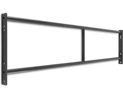 CAPITAL SPORTS Dominate Edition Double Bar Doppel optrekstang Pull Up Bar Power Rack Montage Erweiterung (168 cm, 2 Griffmöglichkeiten, inkl. Montagematerial , Metall) Schwarz – geschikt voor thuisfitness en sportschoolgebruik, duurzame constructie,