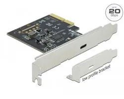 Delock PCIe x4 USB 3.2 Gen 2x2 Kaart – USB-C Uitbreidingskaart – 20 Gbps – Externe Type-C poort – SuperSpeed