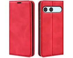Étui Bookcase de Luxe MobyDefend Sony Xperia 10 VII (fermeture magnétique) - Rouge - Étui pour téléphone portable - Étui pour téléphone compatible avec : Sony Xperia 10 VII