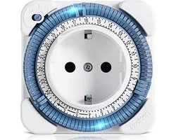 Theben 0260030 theben-timer 26 - fiche NL (sans broche) - horloge analogique, interrupteur de prise de courant, fiche pour programme horaire, blanc (1)