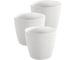 3 Bloempotten Sumela smartpot wit 5L met drainagesysteem haakmotief3