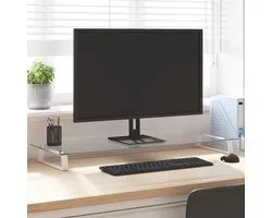vidaXL-Monitorstandaard-100x35x8-cm-gehard-glas-en-metaal-wit