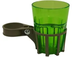 Angerer Freizeitmöbel GmbH Schommelbank bekerhouder met beker - geschikt voor vele schommelbanken met ronde buis - bekerhouder Made in Germany (champagne, beker groen)