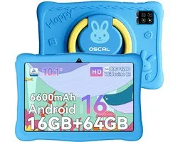 OSCAL KIDO2 - Tablet - Kindertablet - 16GB RAM - 64GB ROM - 10.1 inch - 6600mAh - Android 16 - Ouderlijk Toezicht App - Oogzorgmodus - Inclusief Beschermhoes - Blauw