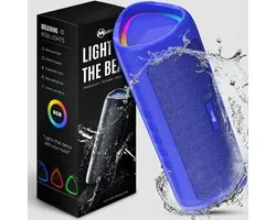 Enceinte Bluetooth Muring - Boîte à Musique sans fil - Jusqu'à 20 heures d'autonomie - Couplage TWS - Bluetooth 5.3 - Étanchéité IPX5 - Partybox - Mini enceinte - Blauw