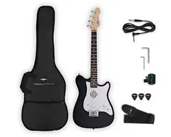 VISIONSTRING Mini Electric Guitar with In-Built Speaker, Black