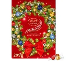 Lindt LINDOR Adventskalender Chocolade Bonbons gemengd 299gr - 24 premium chocolade bonbons - Aftellen tot Kerst - Kerstcadeau - Chocolade cadeau