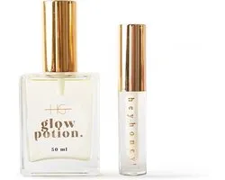 HG AESTHETICS Hydrating Glow Duo – Glow Potion Multifunctionele Dry Oil 50 ml + HeyHoney Lip Plumping & Voedend Serum 10 ml – Honingverzorging voor Gezicht, Lichaam, Haar & Lippen - cadeautje vrouw