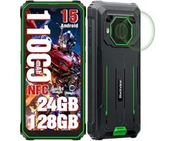 Blackview BV6200 Plus Smartphone Robuste 4G - 24GB RAM - 128GB - 6,56 pouces - 11000mAh - IP68/IP69K Téléphone Outdoor - Dual SIM - Android 14 - NFC - GPS - Vert