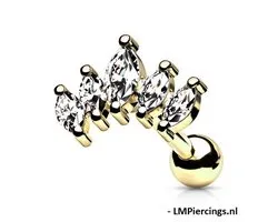Piercing Graduated prong-set - 1.2x6 - goud - LMPiercings