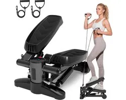 Luxari Stepper - Mini Stepper - LCD Diplay - 2 Weerstandskabels - Anti-Slip Mat - Stepper Fitness - Traploper - Aerobic Stepper - Stepper Fitnessapparaat - Crossfit - Fitness