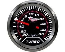 Universele 2 Inch 52mm Turbo Boost Meter voor Auto's - Turbo Impuls Indicator met Wit Licht en Drukmeter tot -30 tot 35 Psi voor Auto Tuning en Prestatieverbetering