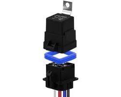 30/40 AMP 12V DC Waterproof Relay with Harness, 4-PIN SPST Automotive Relay, Heavy Duty 14 AWG Tinned Copper Wires, for Automotive Truck of Motorcycle Boat