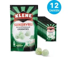 Klene Groentjes - eucalyptussmaak - suikervrij - 90g x 12