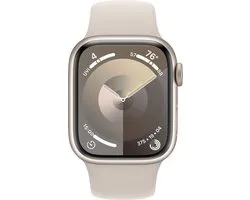 Apple Watch Series 9 - GPS + Cellular - 41mm - Starlight Aluminium Case with Starlight Sport Band - S/M