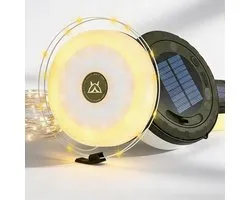 LYNEXA® Camping lamp - Zaklamp - Lichtsnoer buiten - Lichtslinger - Kampeerlamp met oplaadbaar - 4in1 - Powerbank USB & Zonne-energie - 10m - 4 standen