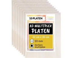 Creative Deco 10 x A3 Multiplex Platen10mm | 420 x 300 x 10 mm | Baltische Berkenhoutlaag | Perfect voor Pyrografie, Lasersnijden, CNC-router, Modellering, Fretwerk, Rolzaag