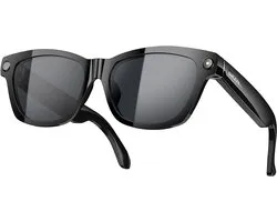 Blackview BV100 Smart Glasses - Lunettes intelligentes avec caméra - Assistant IA à commande vocale - Appels Bluetooth, traduction, reconnaissance d'objets - BT 5.4 - 32 Go - 220 mAh - Noir