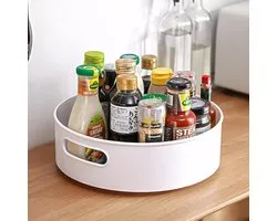 Semlos Lazy Susan Draaitafel Kast Organizer, Multifunctioneel Kruidenrek voor Keuken Opslag en Organisatie, Draaibare - ShopVlot