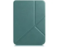 Étui Scoby compatible avec Kobo Clara Colour - Étui de protection de luxe - Trifold - Étui livre - Étui tablette - Vert foncé