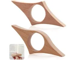 2 Pcs Thumb Book Holder, Book Page Holder Beech Bookmarks, Beechwood Book Page Holders Reading Accessories, Gifts for Book Lovers Bookworms and Teachers