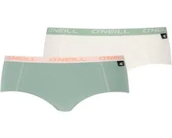 O'Neill - Dames Hipster 2-pack - Green Marshmallow White - Maat XL