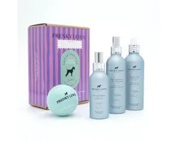 Ensemble Chiot 200ml Shampoing Chien + 150ml Après-shampoing Chien & Shampoing Sec + Spray Anti-Odeur + Jouet Chien - White Rose, Lavender, Ylang Ylang