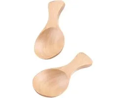 2 cuillères en bois miniatures avec manche court – idéales pour la confiture, les épices, le sucre, le miel, le thé, le café et les accessoires de cuisine