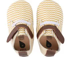 Bobux - Soft Soles - Wit en Oker zigzag trainer - Babyslofjes - EU 17