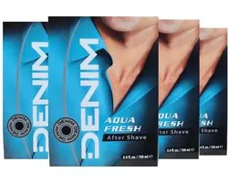 Denim Aftershave Men - Aqua Fresh - 4 x 100 ml Pack économique