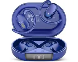 Bone conduction headphone - Zwart - Draadloos met 14,2 mm driver - Open ear sporthoofdtelefoon met Bluetooth 5.4 - Voor hardlopen en kantoor