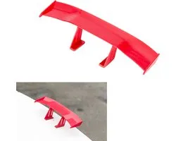 Grappige Mini Auto Spoiler - Rood Carbon Look - Universeel Fun Accessoire - Zelfklevende Dakspoiler - Tuning - Geschikt voor Alle Automerken / Universeel / JDM