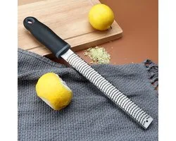 Kaasrasp - Premium rasp - Handrasp lang - Citroenrasp - Microplane rasp - Microplane - Gemberrasp - Knoflookrasp - Zwart - Roestvrij staal